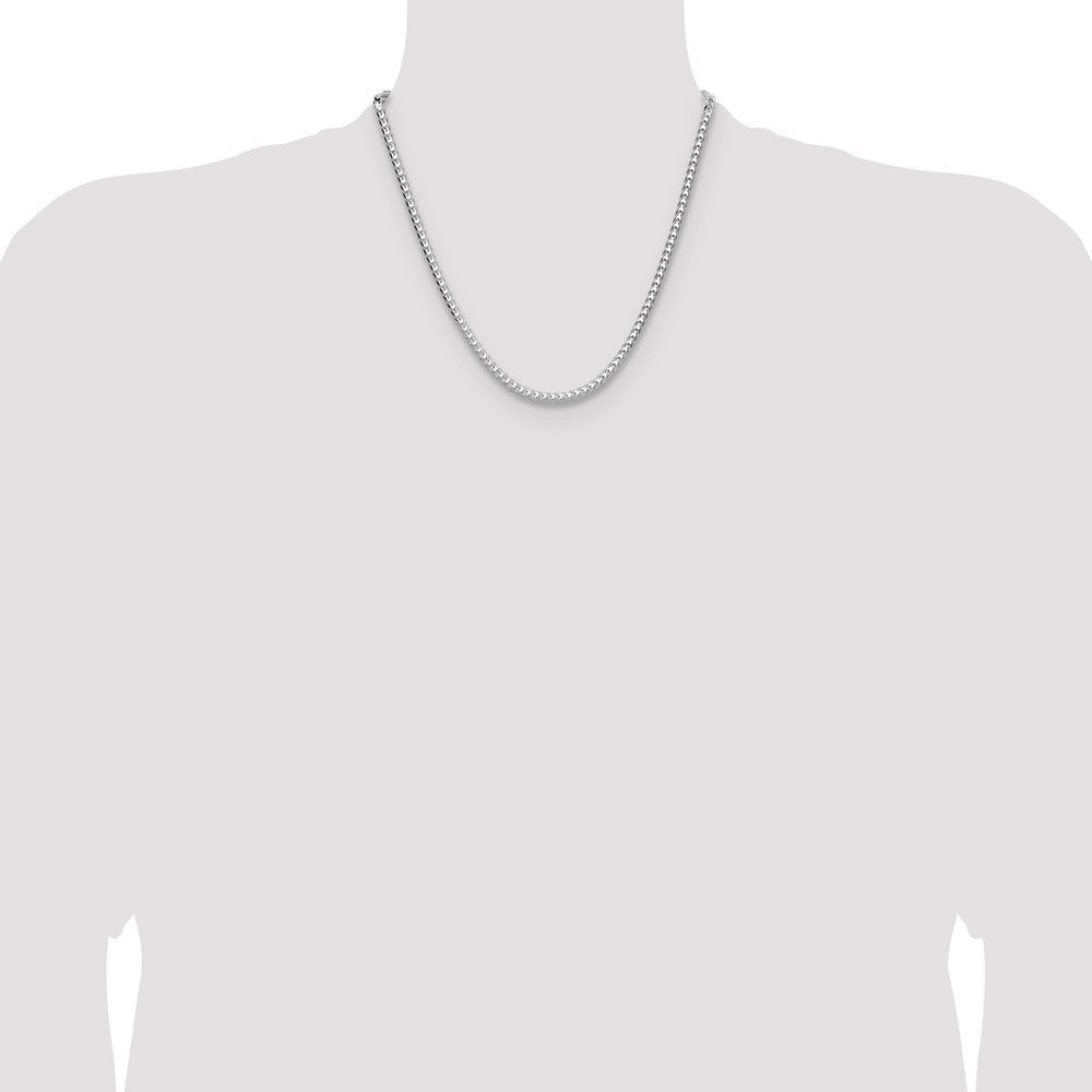 Sterling Silver 4.0mm Diamond-Cut Square Franco Chain Necklace 20"
