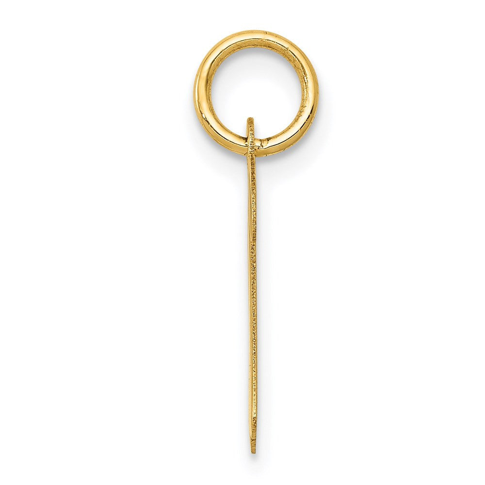 14k Yellow Gold Medium Script Letter R Initial Charm Pendant