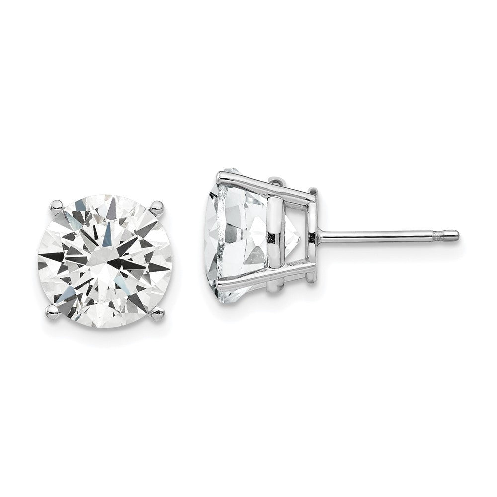 14k White Gold 9mm Cubic Zirconia Stud Earrings