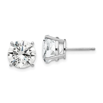 14k White Gold 9mm Cubic Zirconia Stud Earrings