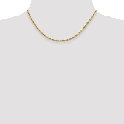 14k Yellow Gold 2.35mm Semi-Solid 3-Wire Wheat Chain Necklace 16"