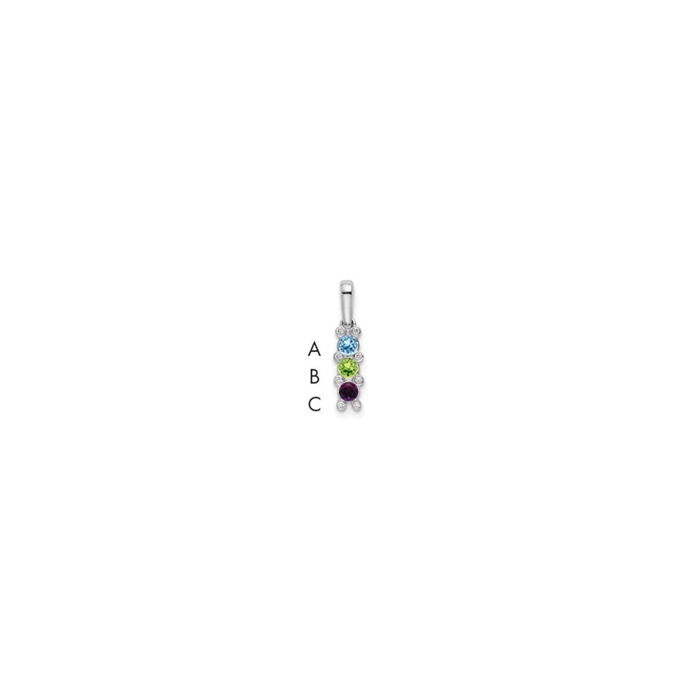 14k White Gold Family Jewelry Diamond Semi-Set Pendant