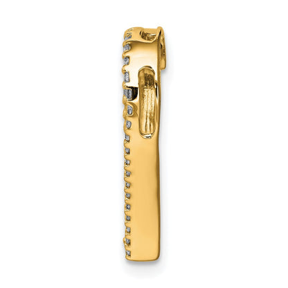 14k Yellow Gold 1/6ct. Diamond Heart Chain Slide Pendant