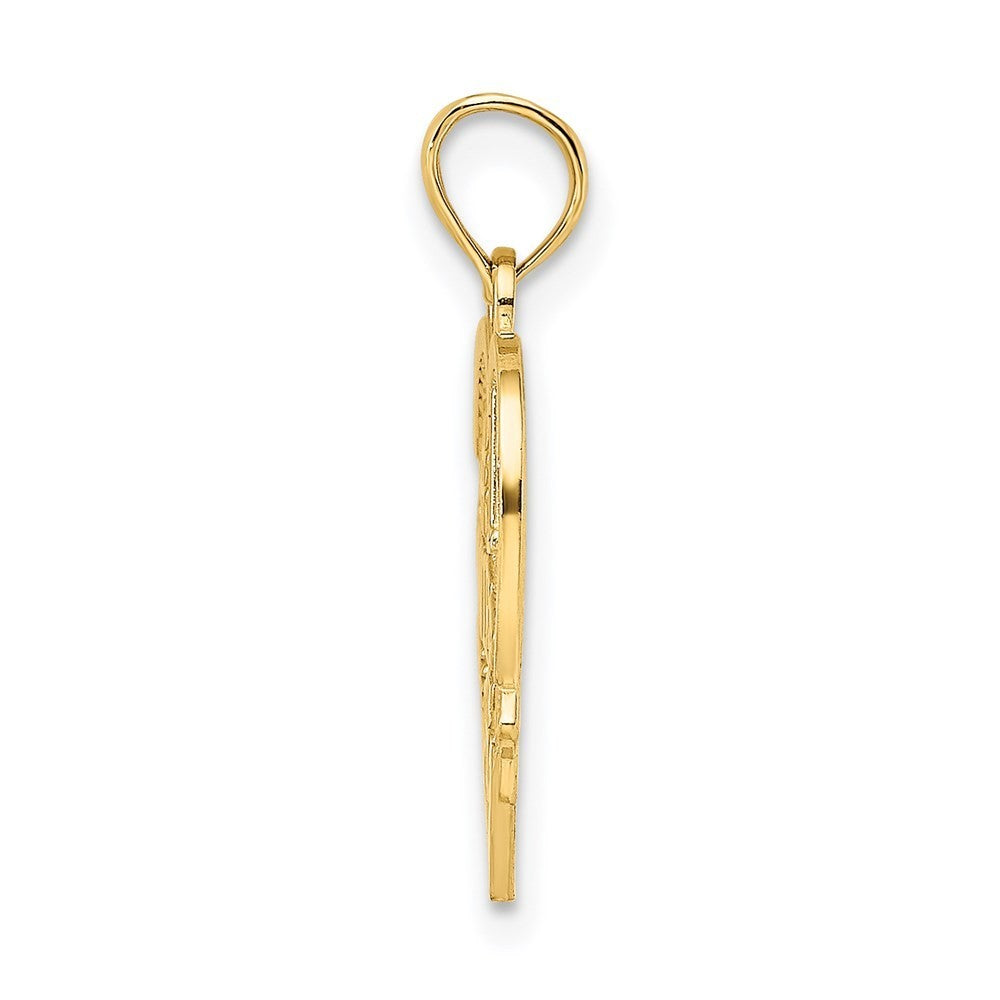 14k Yellow Gold #1 WIFE Heart Charm Pendant