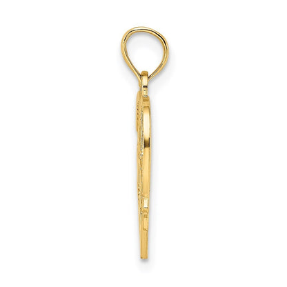 14k Yellow Gold #1 WIFE Heart Charm Pendant