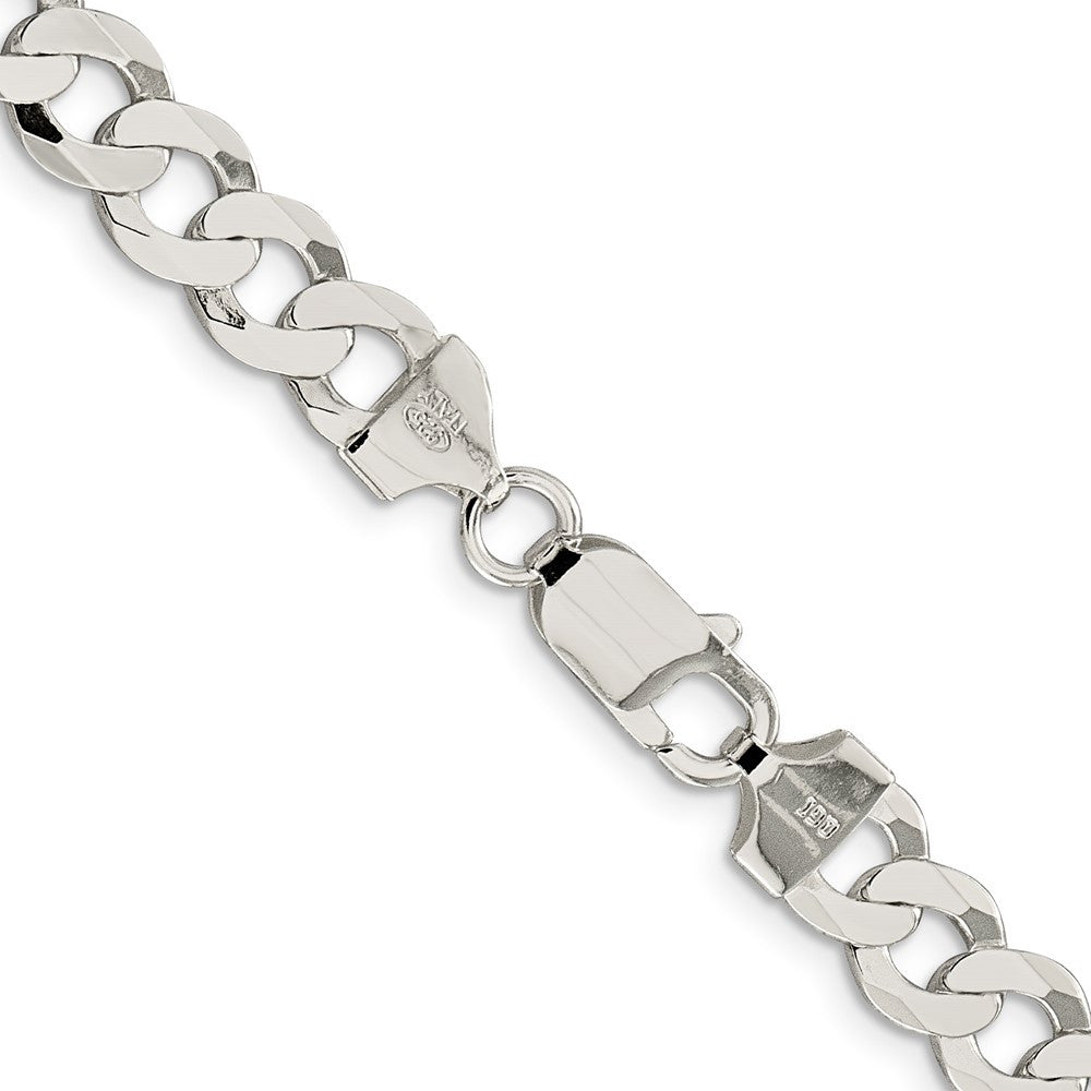 Sterling Silver 7.5mm Flat Curb Chain Necklace 30"