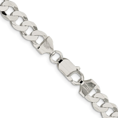 Sterling Silver 7.5mm Flat Curb Chain Necklace 30"