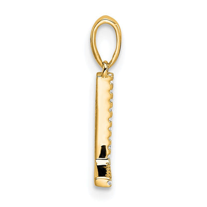 14k Yellow Gold Diamond Letter L Initial Pendant