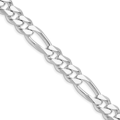 Sterling Silver Rhodium-plated 10.75mm Figaro Chain Necklace 20"