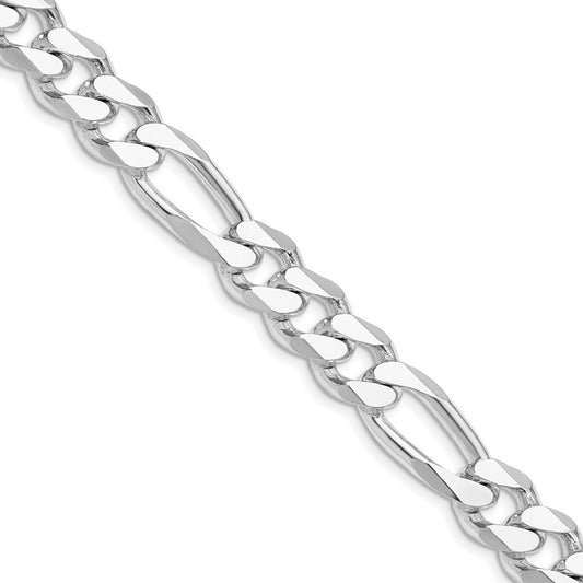 Sterling Silver Rhodium-plated 10.75mm Figaro Chain Necklace 20"