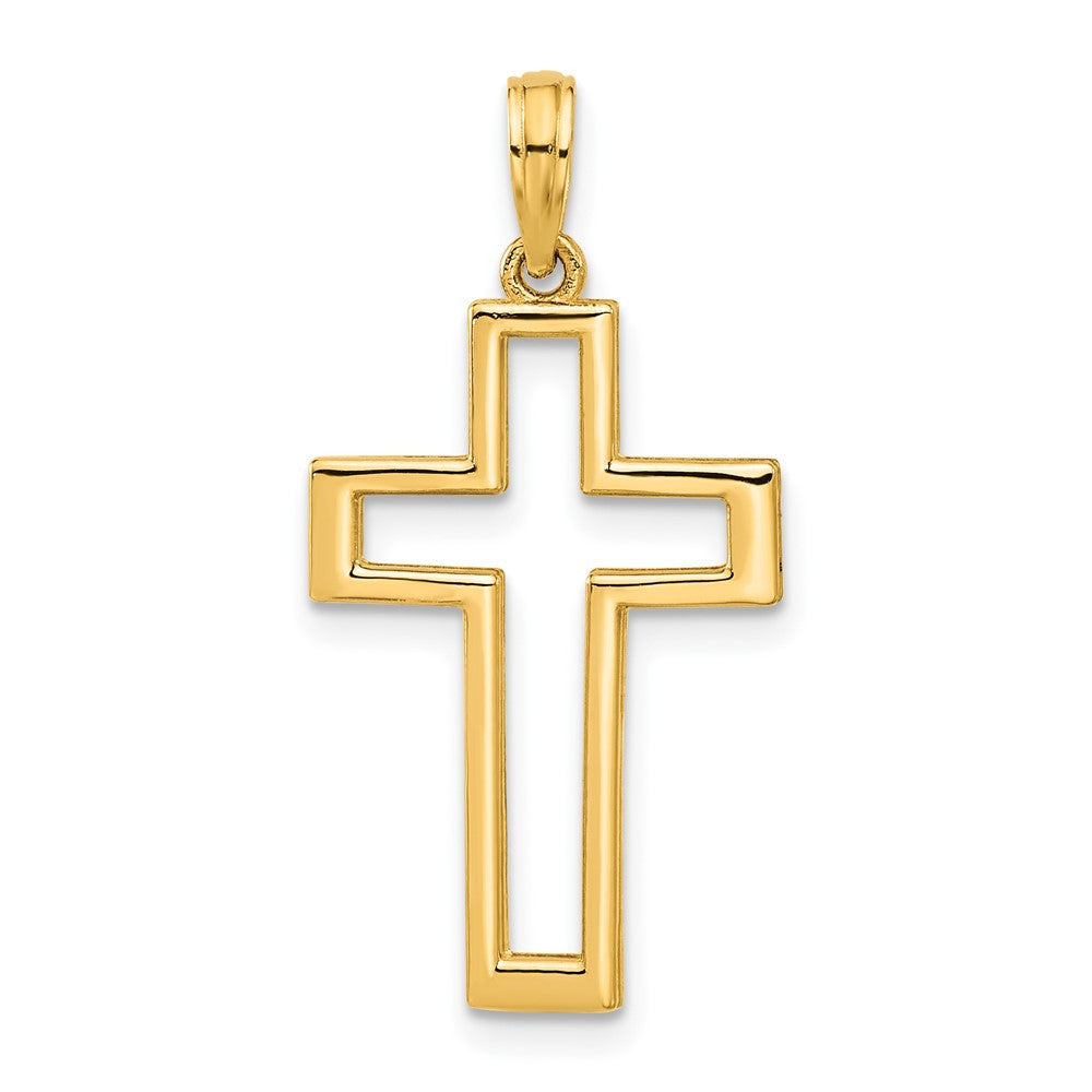 14k Yellow Gold Polished Cross Pendant