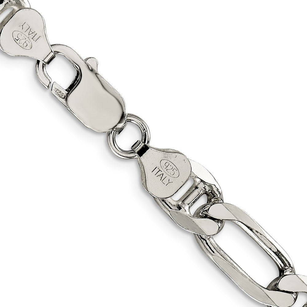 Sterling Silver 8.25mm Figaro Anchor Chain Necklace 18"