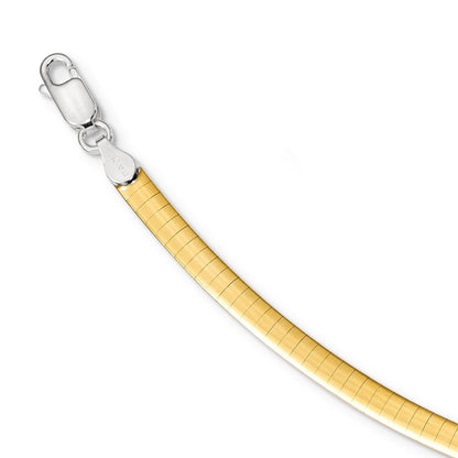 Sterling Silver Gold-plated Reversible Cubetto Chain Necklace 18" w/2in ext
