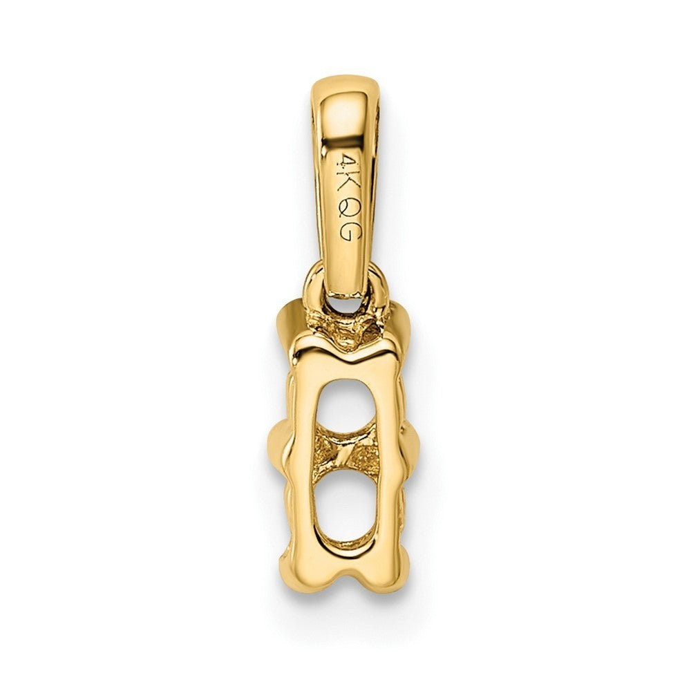 14k Yellow Gold Family Jewelry Diamond Semi-Set Pendant