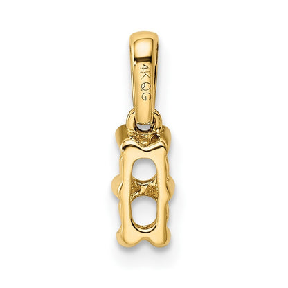 14k Yellow Gold Family Jewelry Diamond Semi-Set Pendant