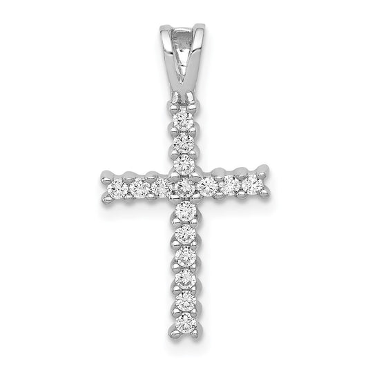 14k White Gold 1/4ct. Diamond Latin Cross Pendant