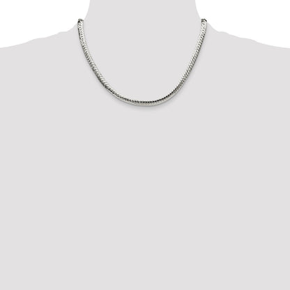 Sterling Silver Polished 6.25mm Double Oval Flat Chain Necklace 18"