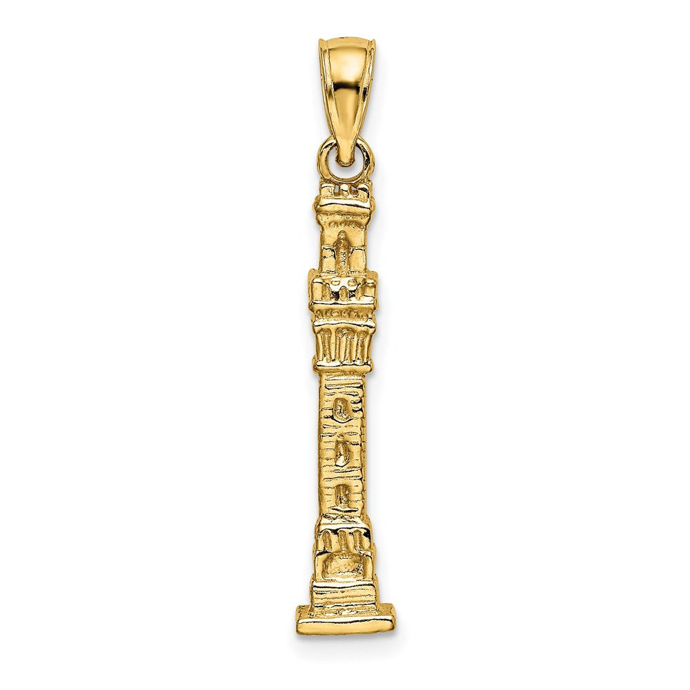 14k Yellow Gold 3D Pilgrim Memorial Monument Charm Pendant