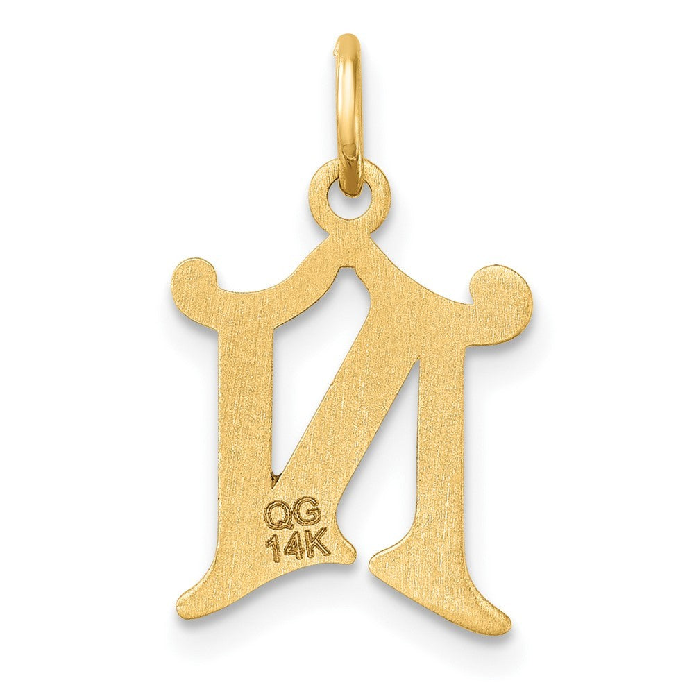 14k Yellow Gold Diamond-cut Letter N Initial Charm Pendant