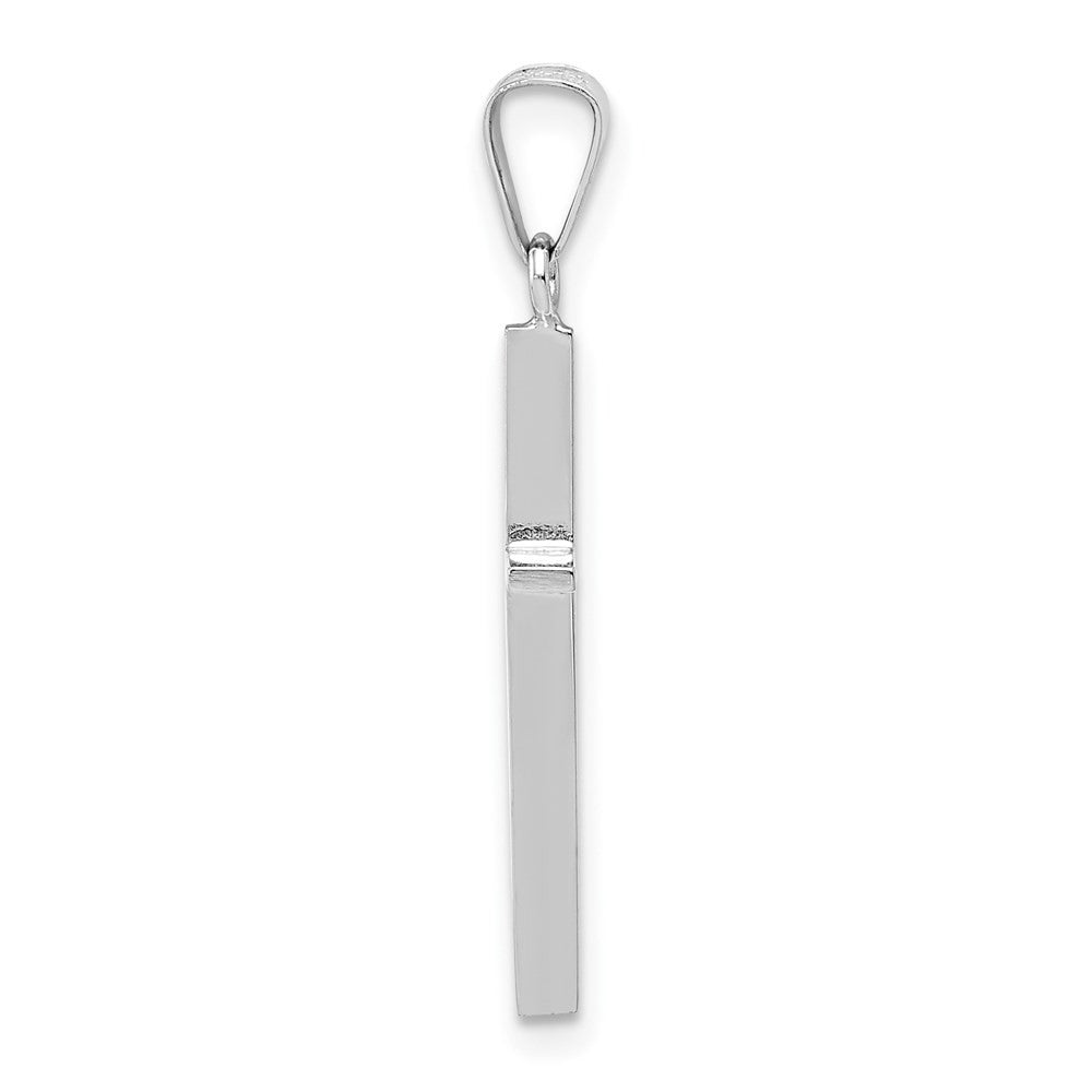 14k White Gold Cross Charm Pendant