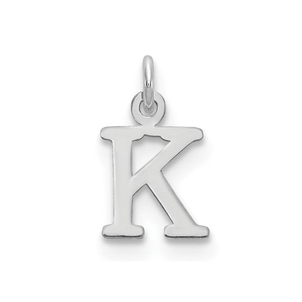 14k White Gold Cutout Letter K Initial Pendant