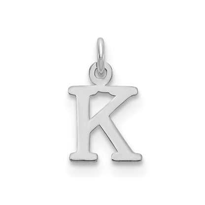 14k White Gold Cutout Letter K Initial Pendant