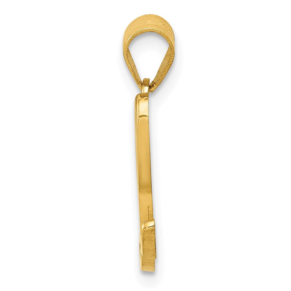 14k Yellow Gold Script Letter L Initial Pendant