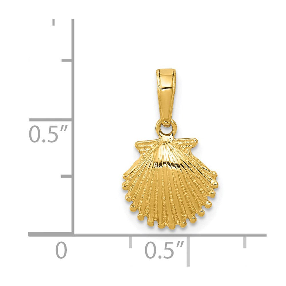 14k Yellow Gold Scallop Shell Pendant