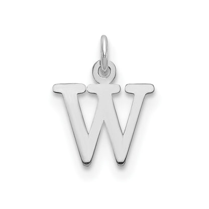14k White Gold Cutout Letter W Initial Pendant