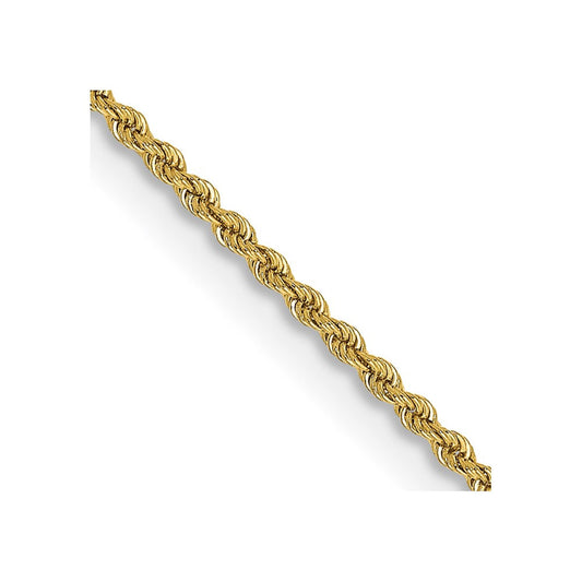 14k Yellow Gold 2mm Regular Rope with Lobster Clasp Chain Necklace 18"