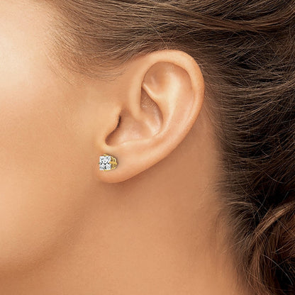 14k Yellow Gold 5mm Cubic Zirconia Stud Earrings