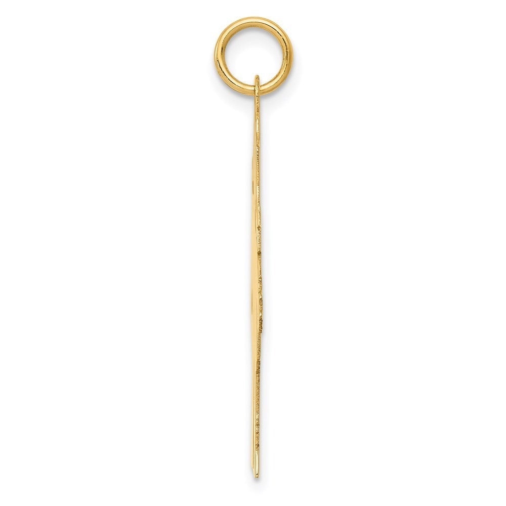 14k Yellow Gold Plain Polished Large Girl Charm Pendant