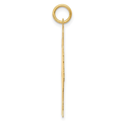 14k Yellow Gold Plain Polished Large Girl Charm Pendant