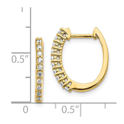 14k Yellow Gold Diamond Hinged Hoop Earrings