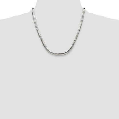Sterling Silver Polished 6.25mm Double Oval Flat Chain Necklace 20"