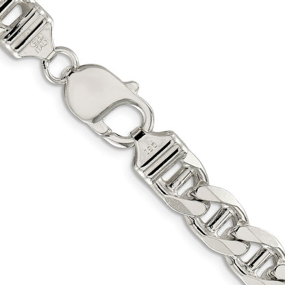 Sterling Silver 8.75mm Figaro Anchor Chain Necklace 22"