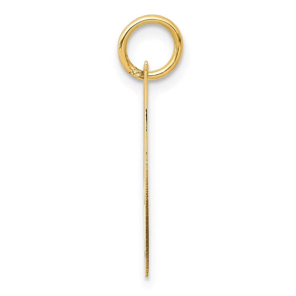 14k Yellow Gold Small Fancy Script Letter I Initial Charm Pendant
