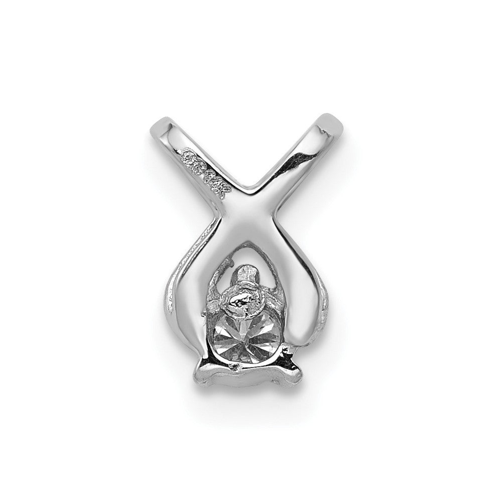 14k White Gold 2.9mm A Diamond Chain Slide