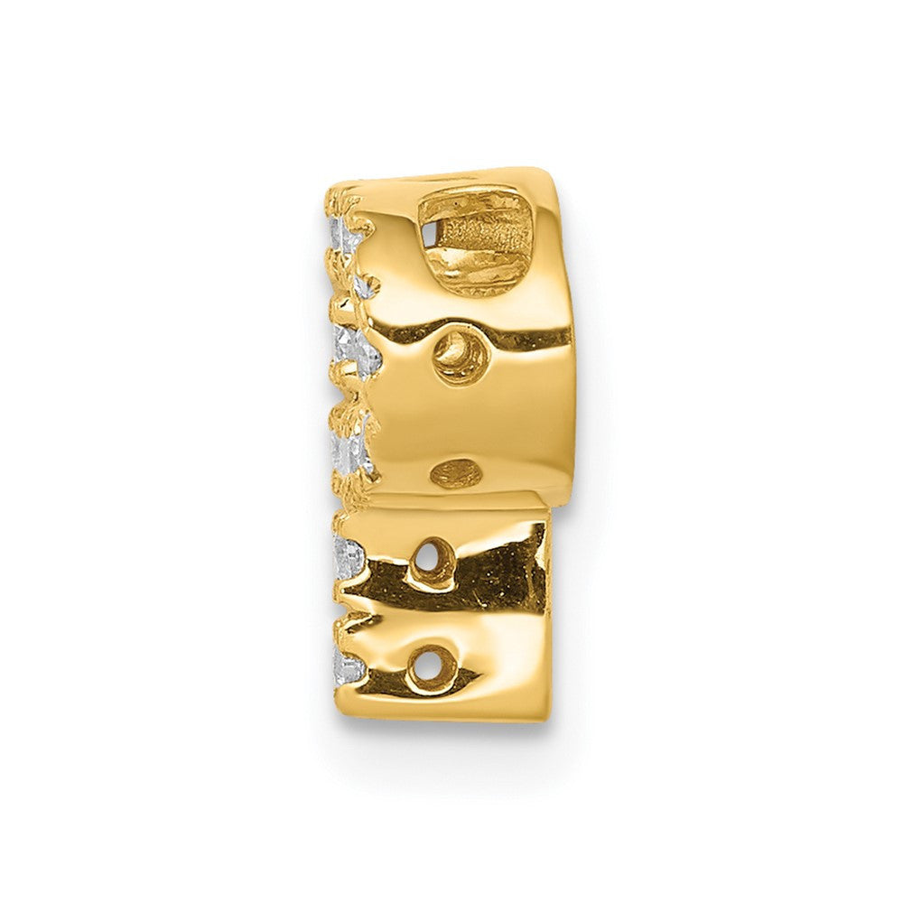 14k Yellow Gold Diamond Letter P Initial Charm Pendant
