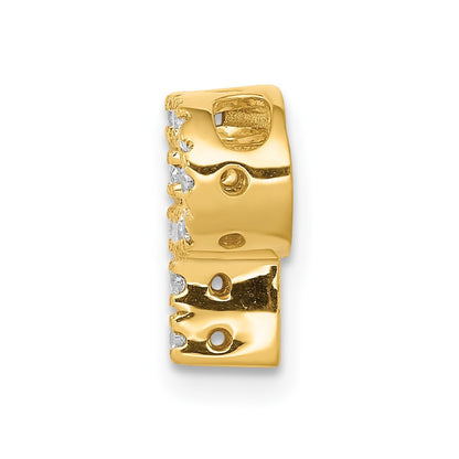 14k Yellow Gold Diamond Letter P Initial Charm Pendant