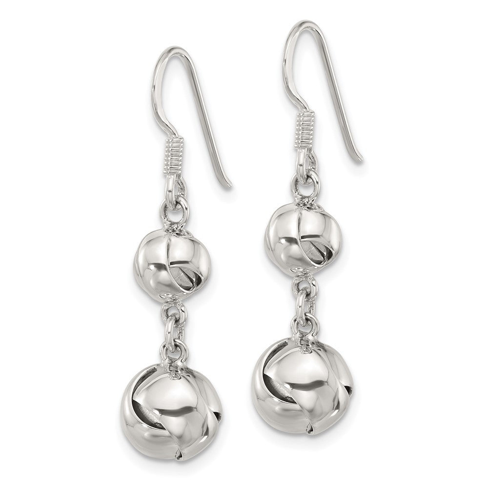 Sterling Silver Polished Knot Shepherd Hook Dangle Earrings