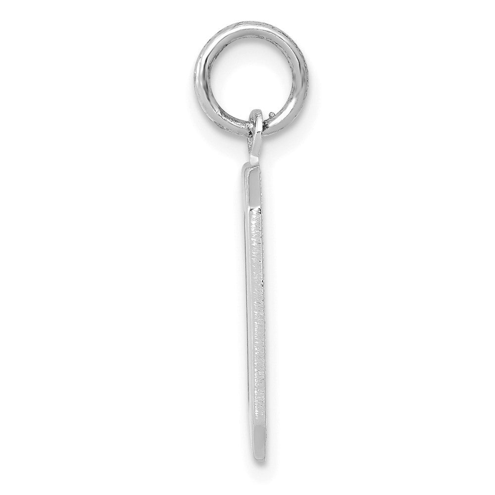 14k White Gold Medium Polished Number 0 Charm Pendant