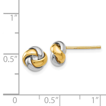 14k Two-tone Knot Stud Earrings