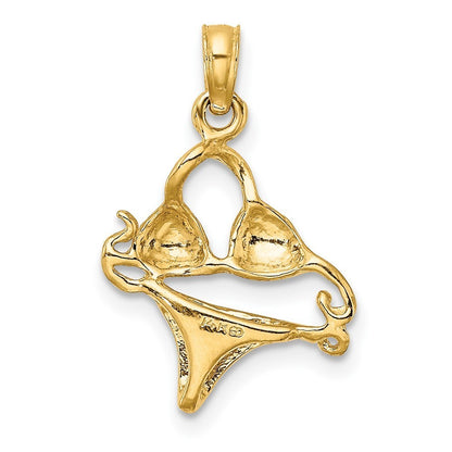 14k Yellow Gold Bikini Bathing Suit Charm Pendant