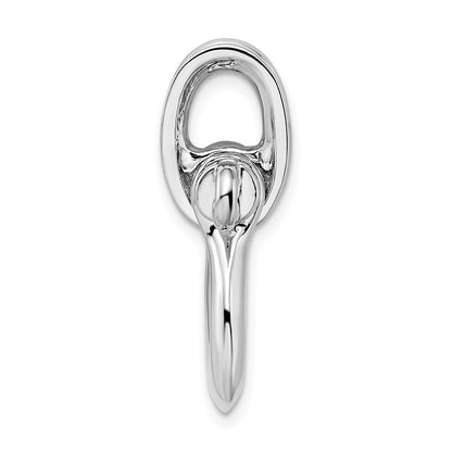Sterling Silver Rhodium-Plated 3D Large Shackle Link with Pulley Pendant