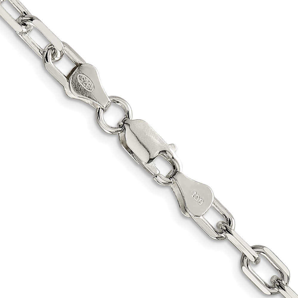 Sterling Silver 5.75mm Diamond-cut Long Link Cable Chain Necklace 24"
