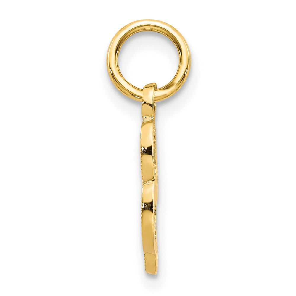 14k Yellow Gold Script Letter L Initial Charm Pendant