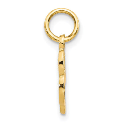14k Yellow Gold Script Letter L Initial Charm Pendant