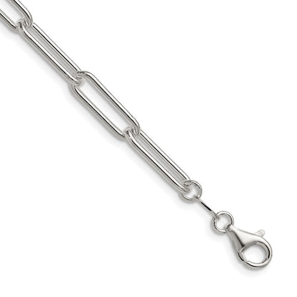 Sterling Silver Polished 5.5mm Paperclip Chain Necklace 24"