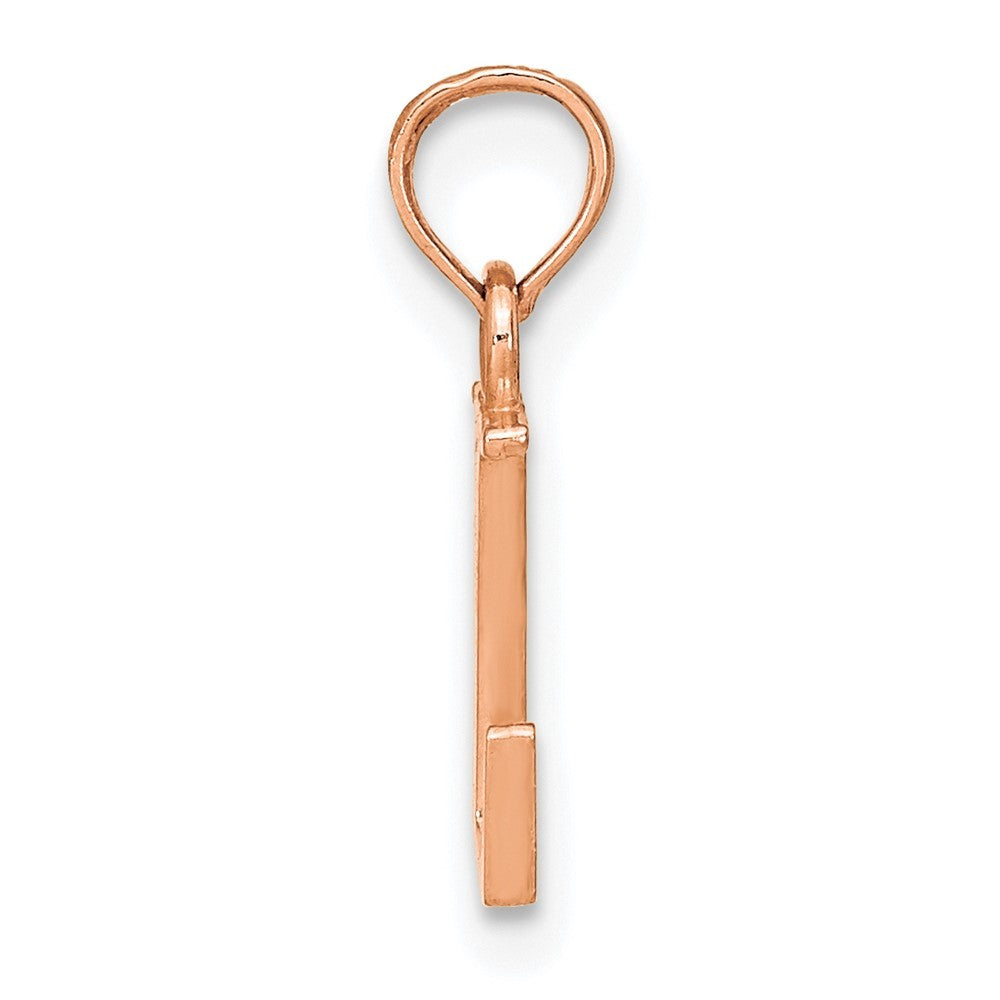 14K Rose Gold Polished Block Letter L Initial Pendant